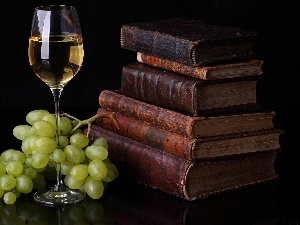 Wine, Grapes, old, Books