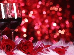 Wine, roses, Valentine