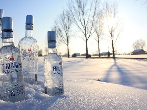 Finland, winter, Bottles