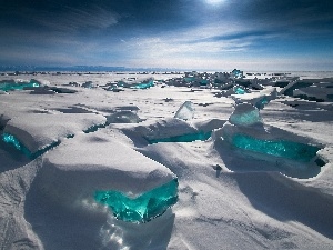 winter, lumps, Mountains, ice