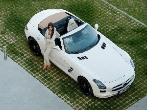 Women, Mercedes-Benz SLS Roadster