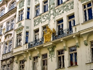 Womens, figure, Prague, house