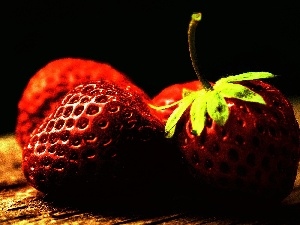 Wood, strawberries