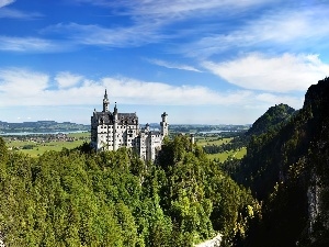 woods, Mountains, Castle, Germany, Neuschwanstein