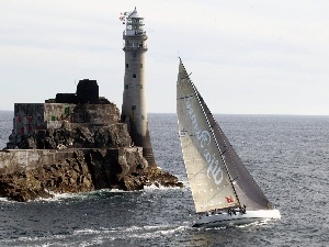 Yacht, Rock, Lighthouses, an