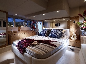 Yacht, dress, Bedroom, White Bed