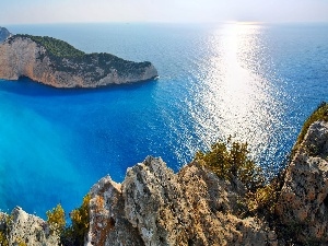 Zakynthos, rocks, Beaches, sea, Greece, Gulf