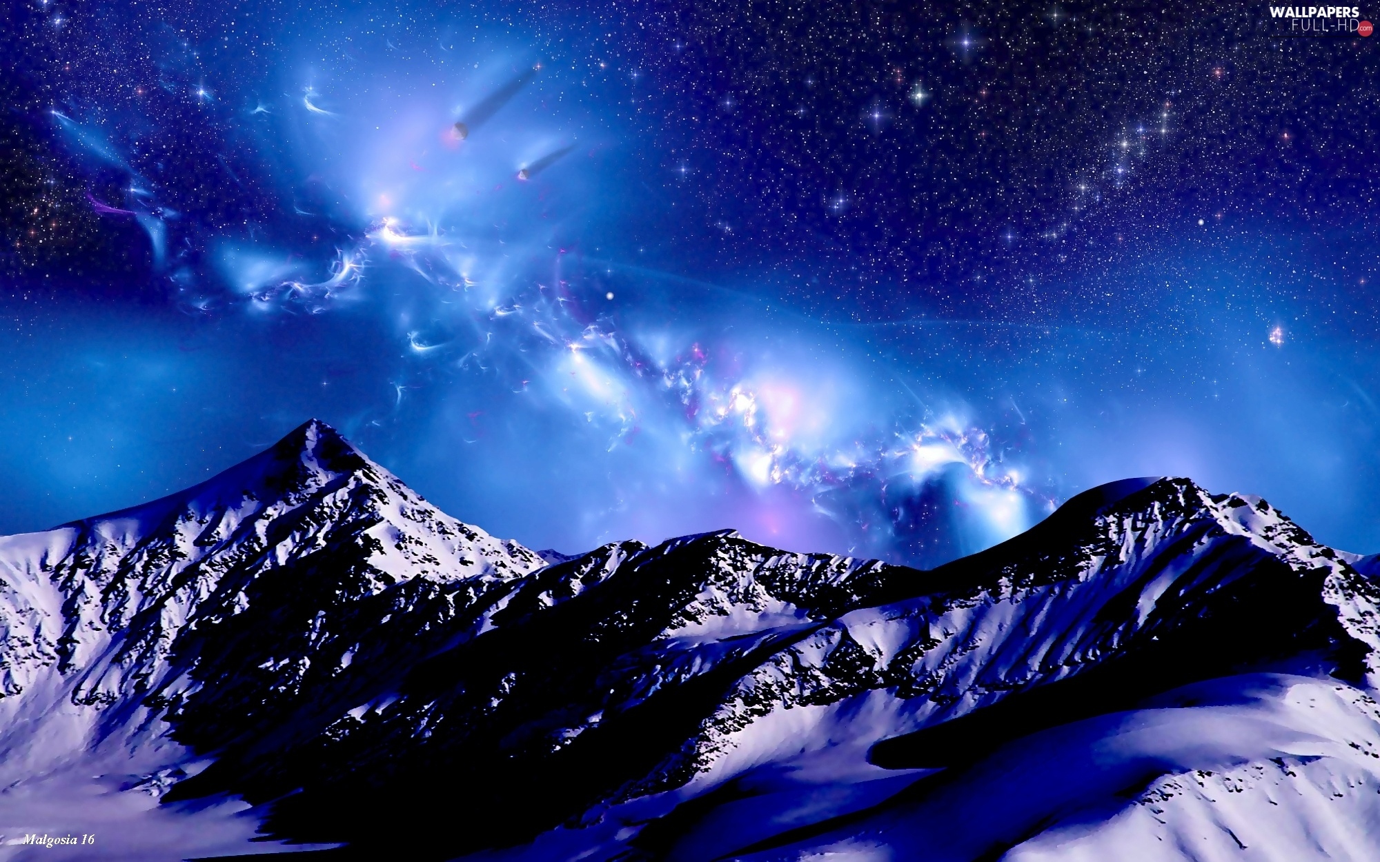 Galaxy, Night, Gory, Sky - Full HD Wallpapers: 2000x1250