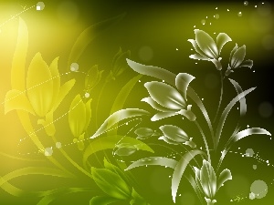 background, Flowers, green ones