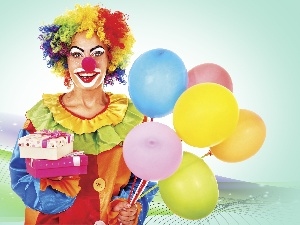 balloons, clown