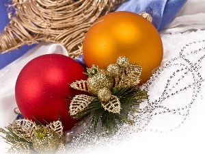 beads, baubles, decoration, leaves, Christmas