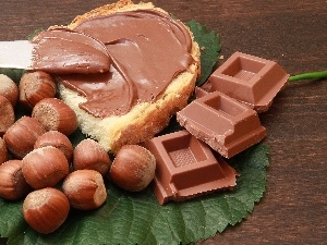 nuts, bread, chocolate