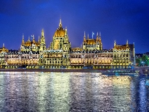 Budapest, Monument, parliament, River, Hungary, Danube