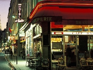 alley, cafeteria, Paris