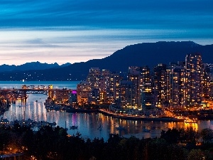 Canada, Vancouver, illuminated, Town