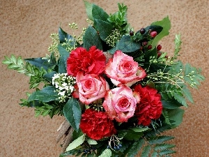 cloves, roses, bouquet, flowers