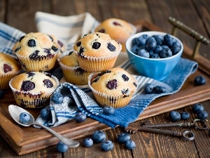blueberries, composition, Muffins