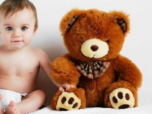 diaper, teddy bear, Kid
