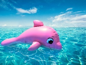 dolphin, Inflatable, sea, Pink