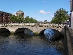 Dublin, house, bridge, Ireland, River