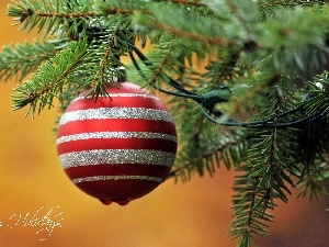 festively decorated, bauble, christmas tree, branch