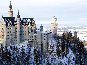 Germany, winter, Castle, Neuschwanstein