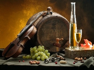 Wine, Grapes, barrel