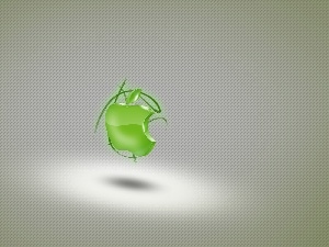 green ones, 3D, Apple, logo