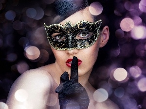 Handglove, In Mask, black, Beauty, lights, Women
