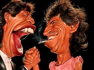 Jagger, Mick, Keith, Caricatures, Richards