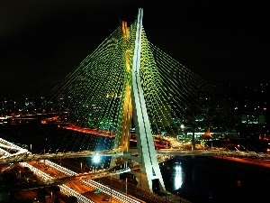 light, Night, Sao Paulo, bridge