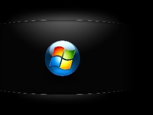 logo, screen, windows, Black
