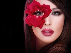 make-up, Colourfull Flowers, Women