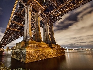 Manhattan Bridge, USA, River