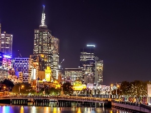 Night, Town, Australia, Melbourne