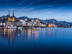 Picture of Town, lake, Switzerland, Lucerne