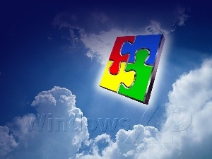 puzzle, windows, XP, system, clouds, operating