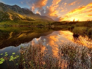 South Africa, lake, west, sun