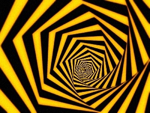stripes, Yellow, abstraction, tunnel, black