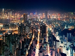 Town, Night, Hong Kong