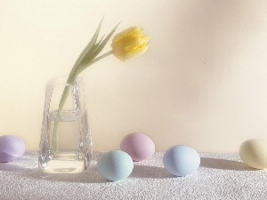 tulip, Vase, eggs, easter