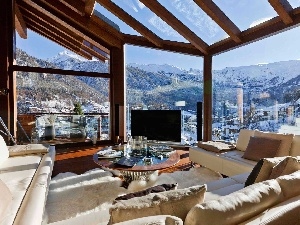 View, Windows, house, Mountains, interior
