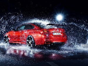 Splash, water, M4, Red, drops, Automobile, BMW