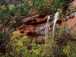 waterfall, Rocks, National Park