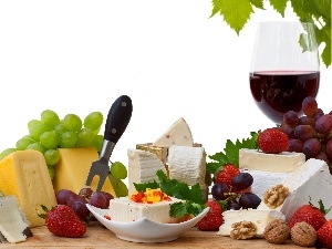 Wine, cheeses, different, Grapes, Species