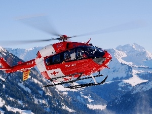 winter, Helicopter, Switzerland, Mountains