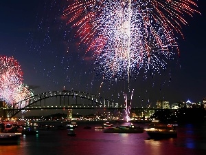 year, New, Sydney, fireworks, bridge